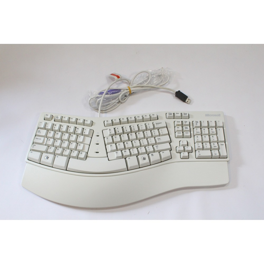 Microsoft Natural Keyboard Elite White KU-0045 X06-19331 Wired PS/2 USB Keyboard